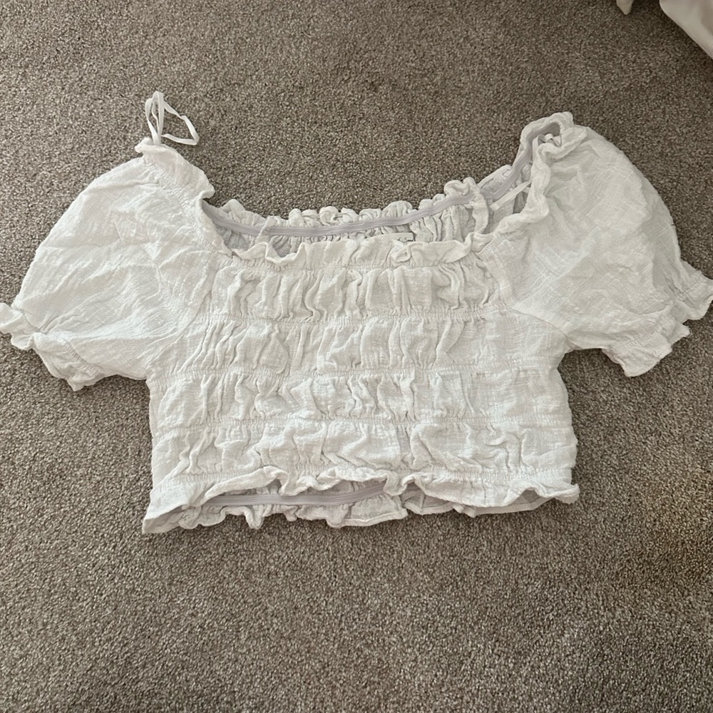 White cropped shirt